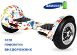 Гироскутер Smart Balance Wheel SUV 10 Граффити белый (мини-сигвей), с надувными колесами. Smart Balance Pro 10